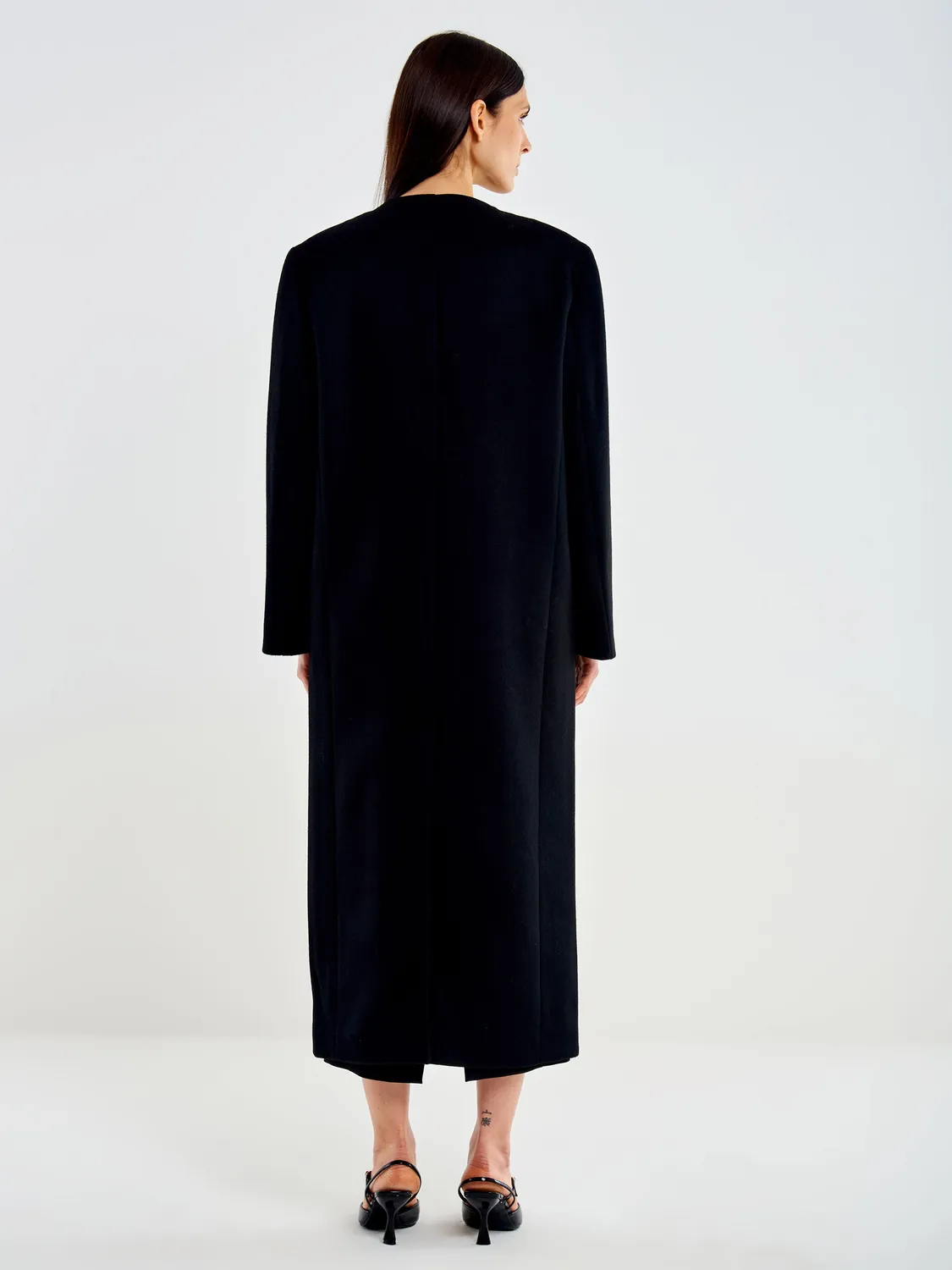 Vicolo cappotto lungo senza reverse nero S