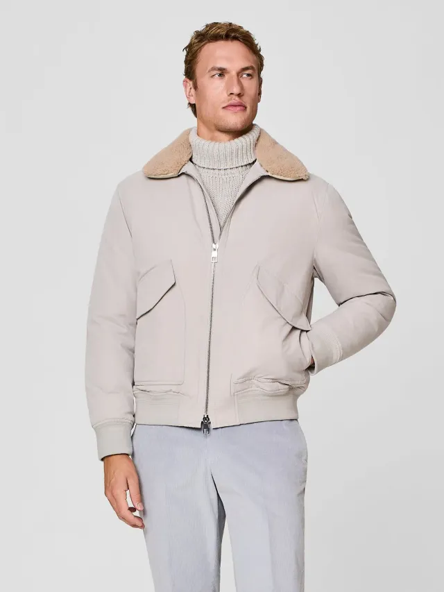 Paul Taylor Aviatore Bomber Imbottito Burro Shearling