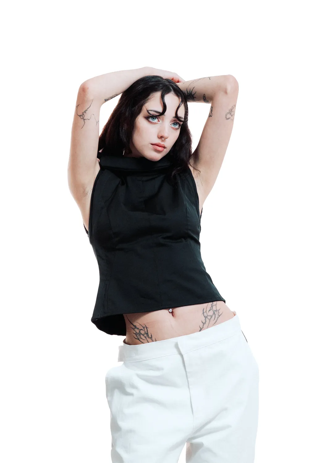 Marcello Pipitone Eclisse top smanicato cotone con zip
