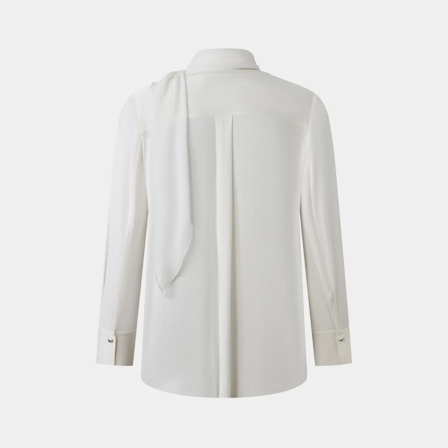 PORTS SS26 White Blouse camicia crema con foulard
