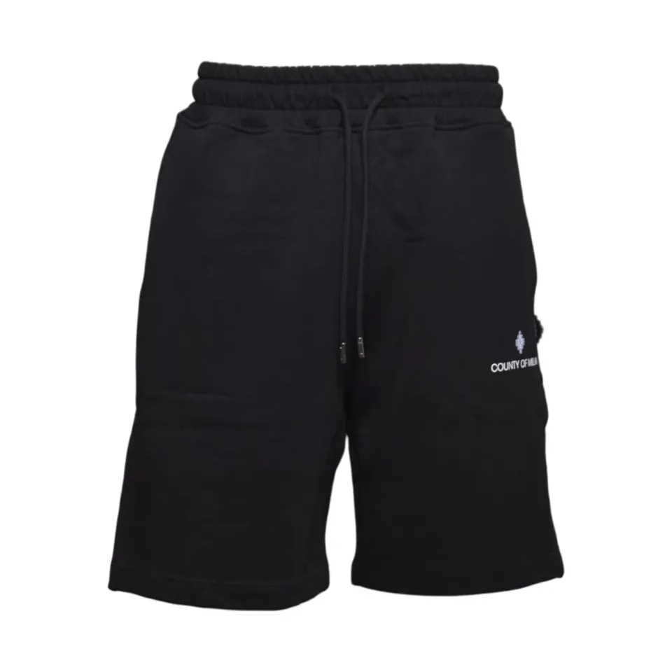 Marcelo Burlon S6CMMABE092 bermuda uomo nero cotone