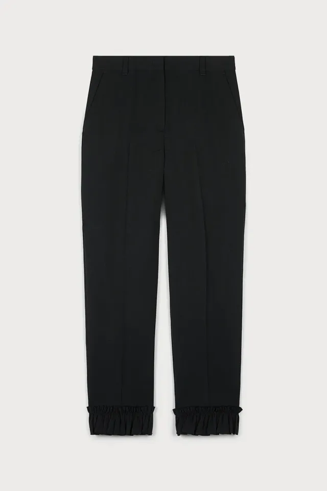 Ports 1961 Opulent pantaloni neri con volant