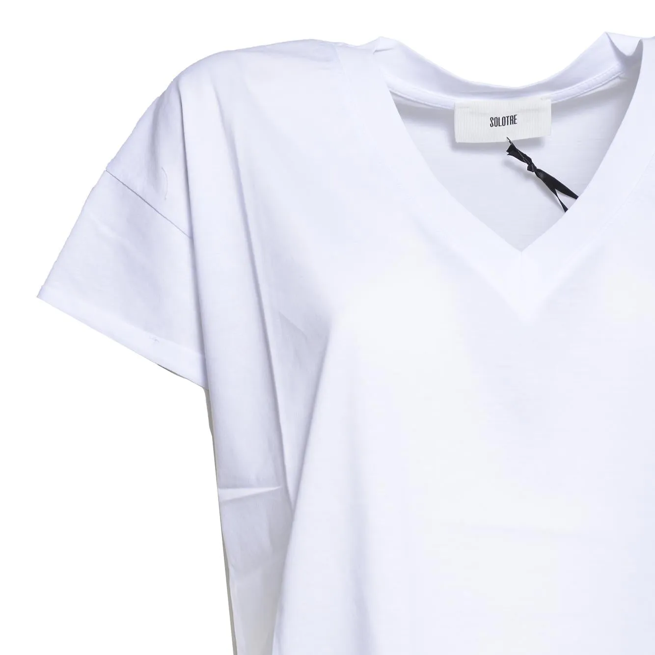 Solotre M1AB0191 t-shirt donna panna cotone