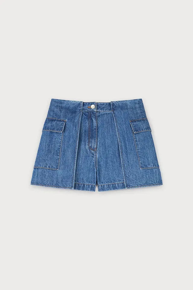 PORTS 1961 Utility Pocket shorts denim indaco