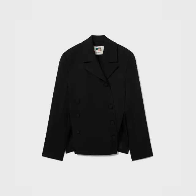PORTS PW426BDB01 blazer lana nero doppiopetto