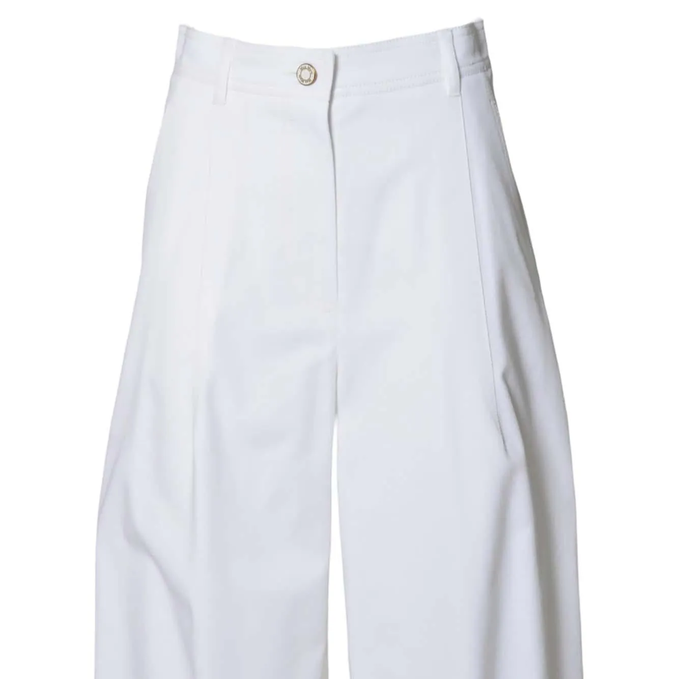 Max Mara Mina 2511131042600 pantalone baggy bianco cotone