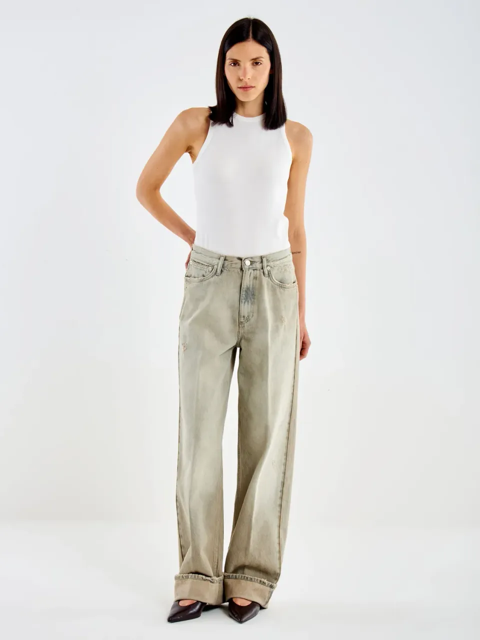 Vicolo Xenobia jeans wide leg vintage blu taglia S
