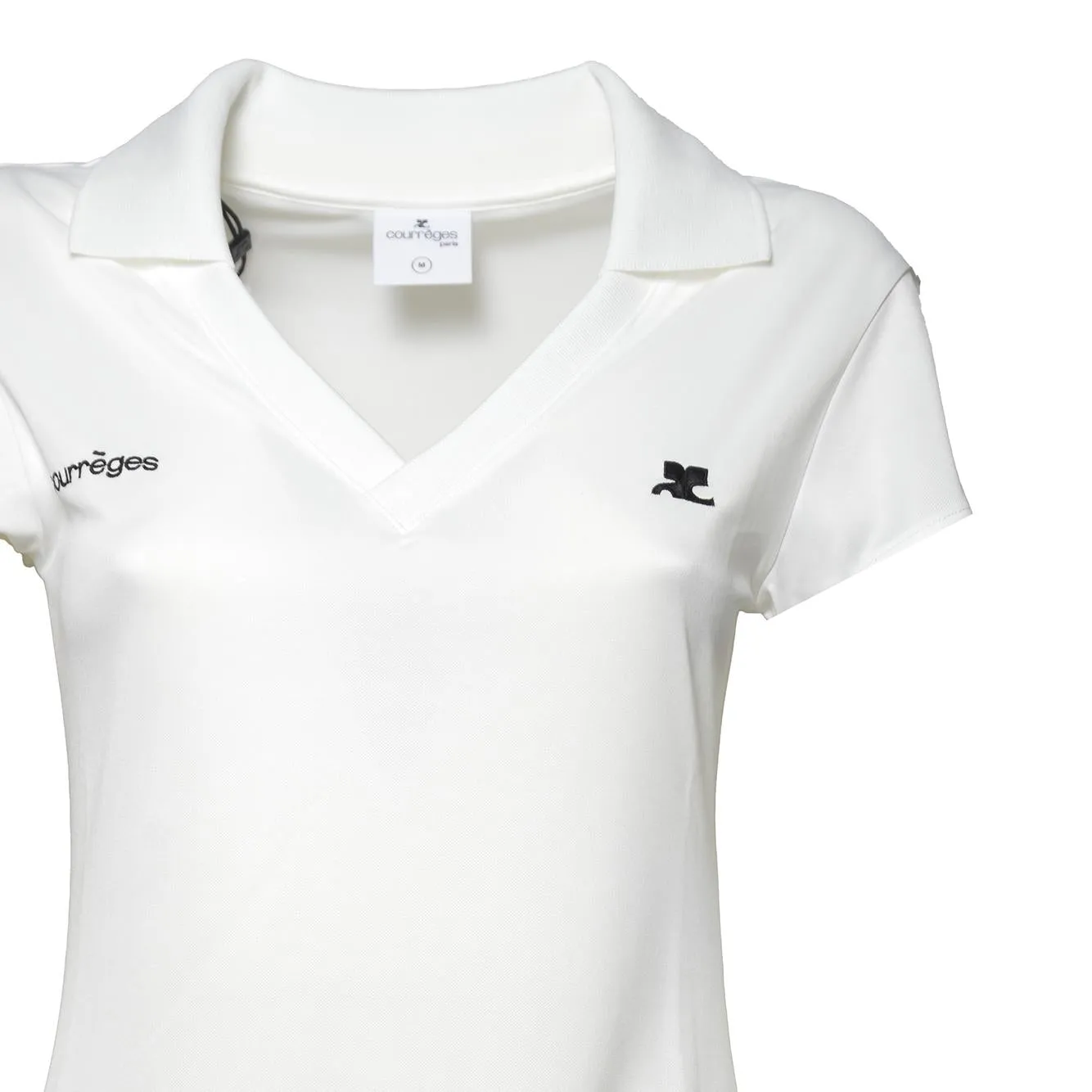 Courregès 126JRO807JS0195 abito polo nero/bianco lungo