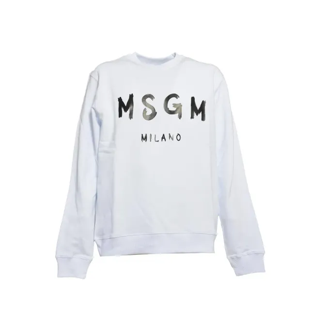 MSGM 2000MM513200000 felpa bianca cotone logo donna