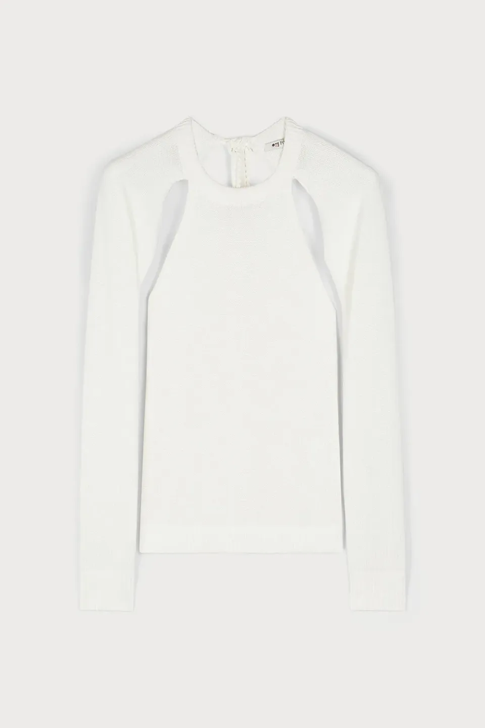 PORTS Cutout Couture PW225KFC01 maglione bianco cut-out