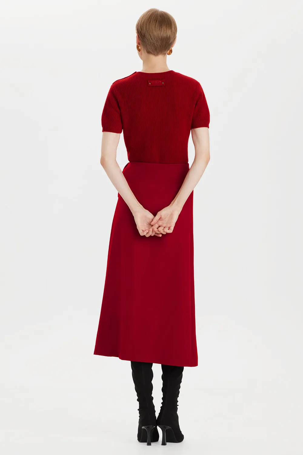 Ports Wool Wrap gonna rossa maxi lana 100%