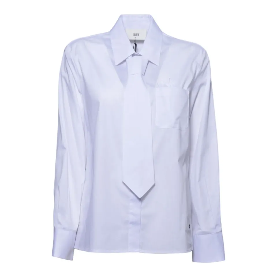 Solotre M1AC0153ACU01S blusa bianca donna elegante