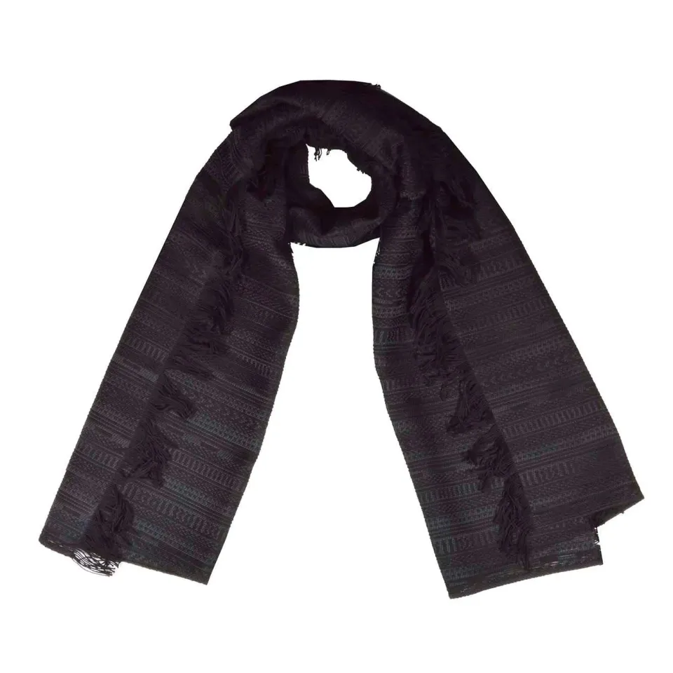 Max Mara Fiesole 2414541112600 stola nera cotone seta
