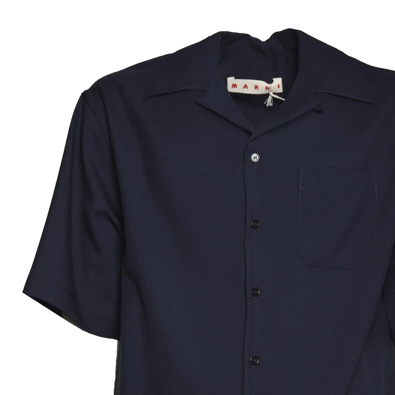 Marni CUMU0213A5UTW839 00B99 camicia lana blu nero