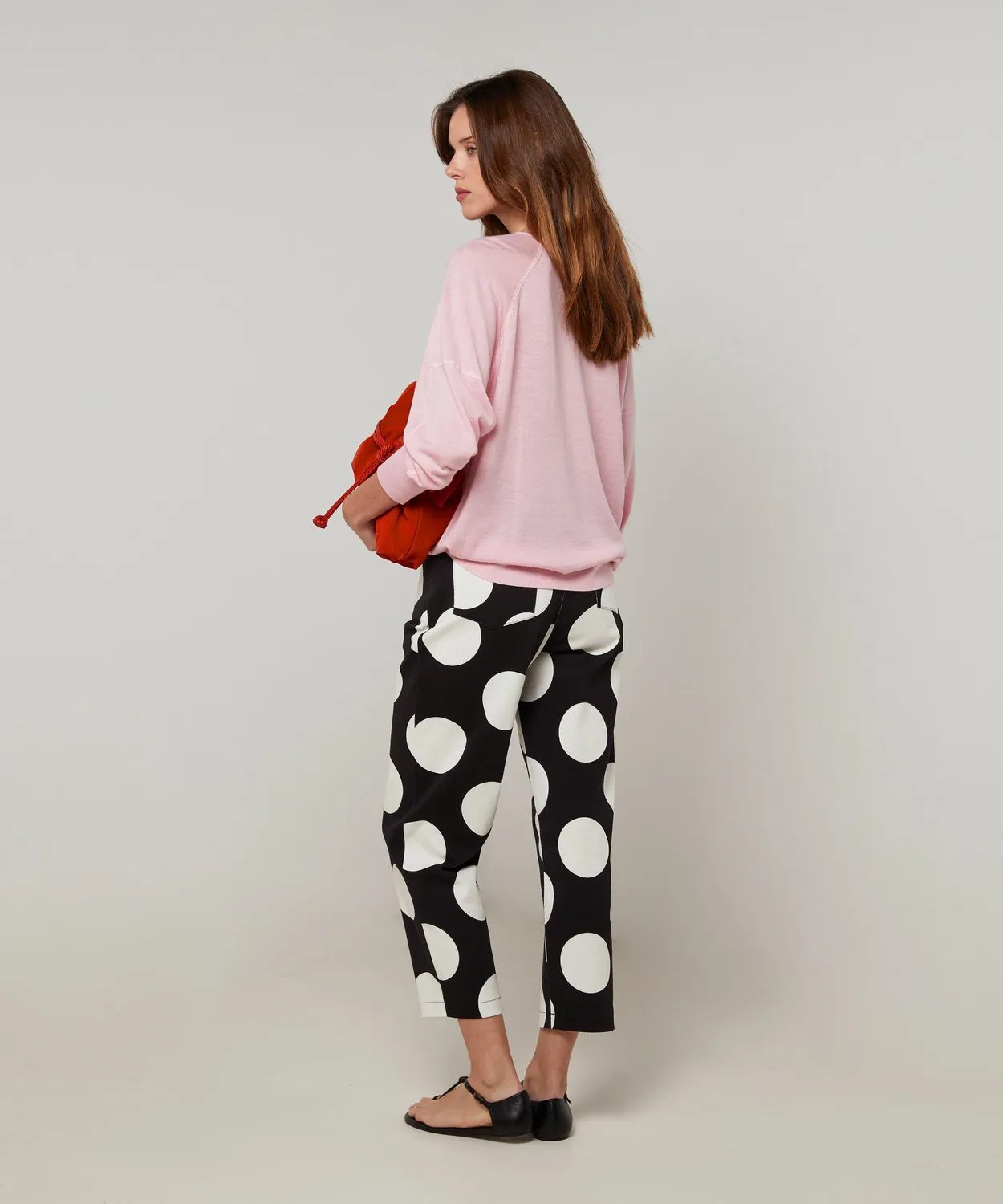 Rodier Maglione Oversize Scollo a V Rosa Pale Lana