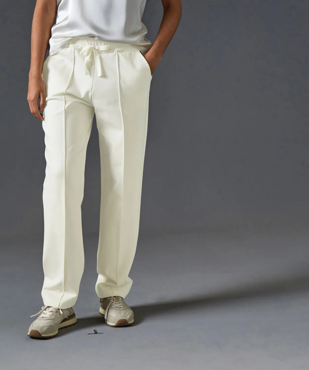 Rodier Milano Pantaloni Jogging Bianco Ecru viscosa