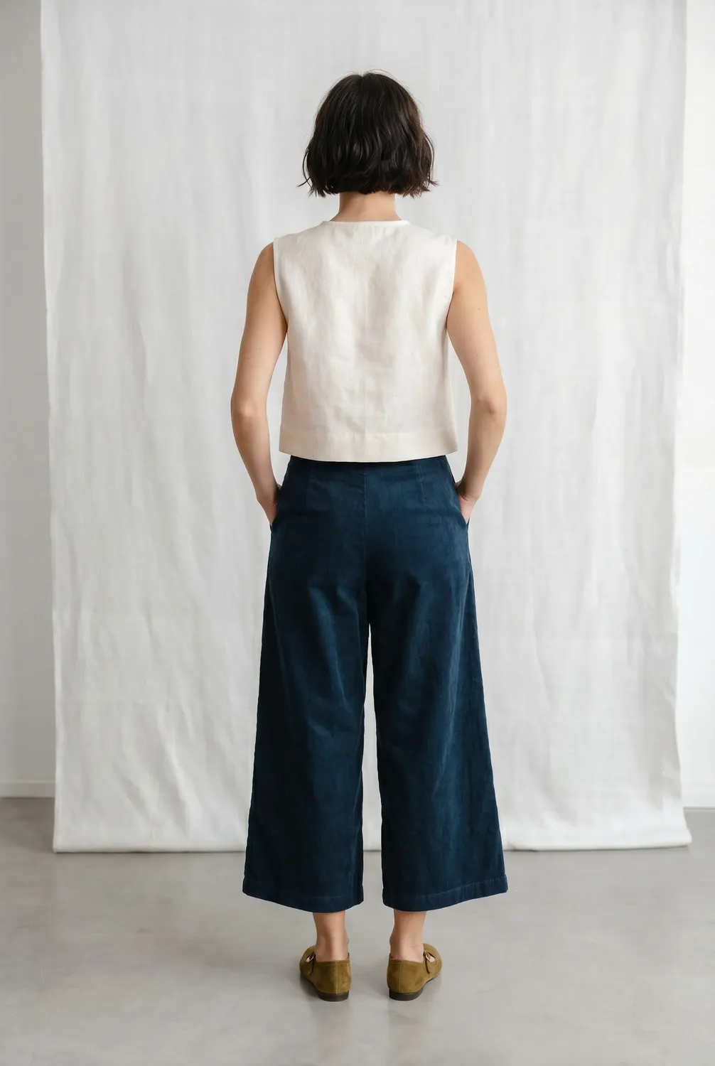 Jyoti Awasi Midnight Blue culotte velluto blu