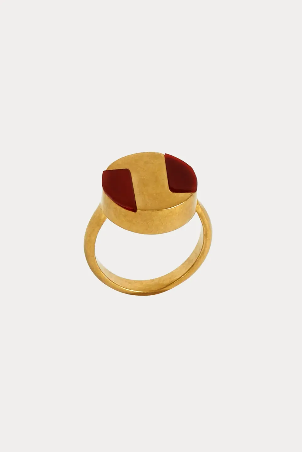 PORTS Circles and Squares anello arancione smalto