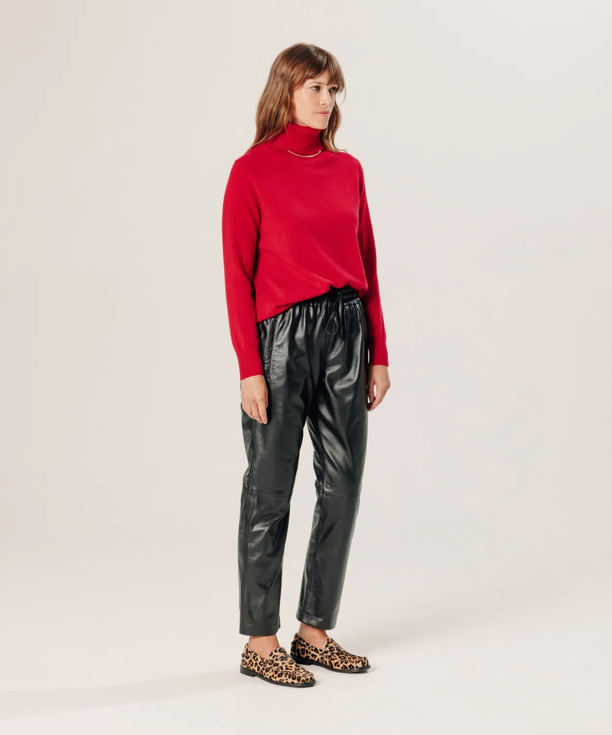 Rodier maglia dolcevita cashmere rosso 2 fili