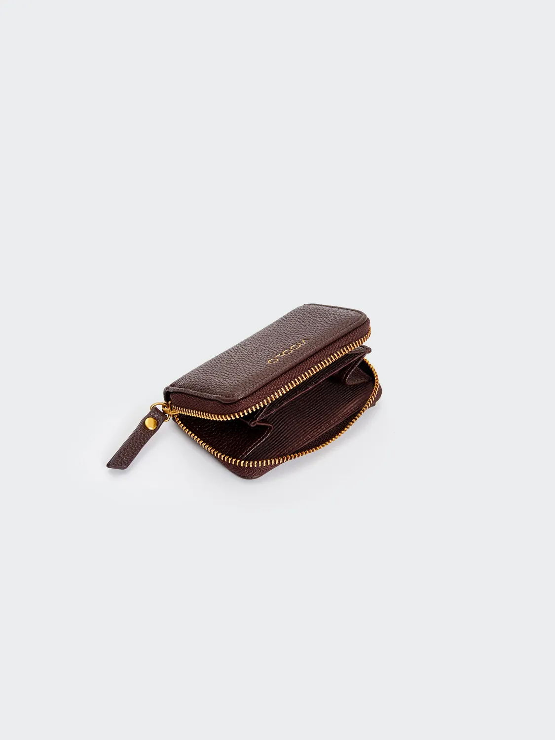Vicolo Martellata portafoglio ecopelle moka zip