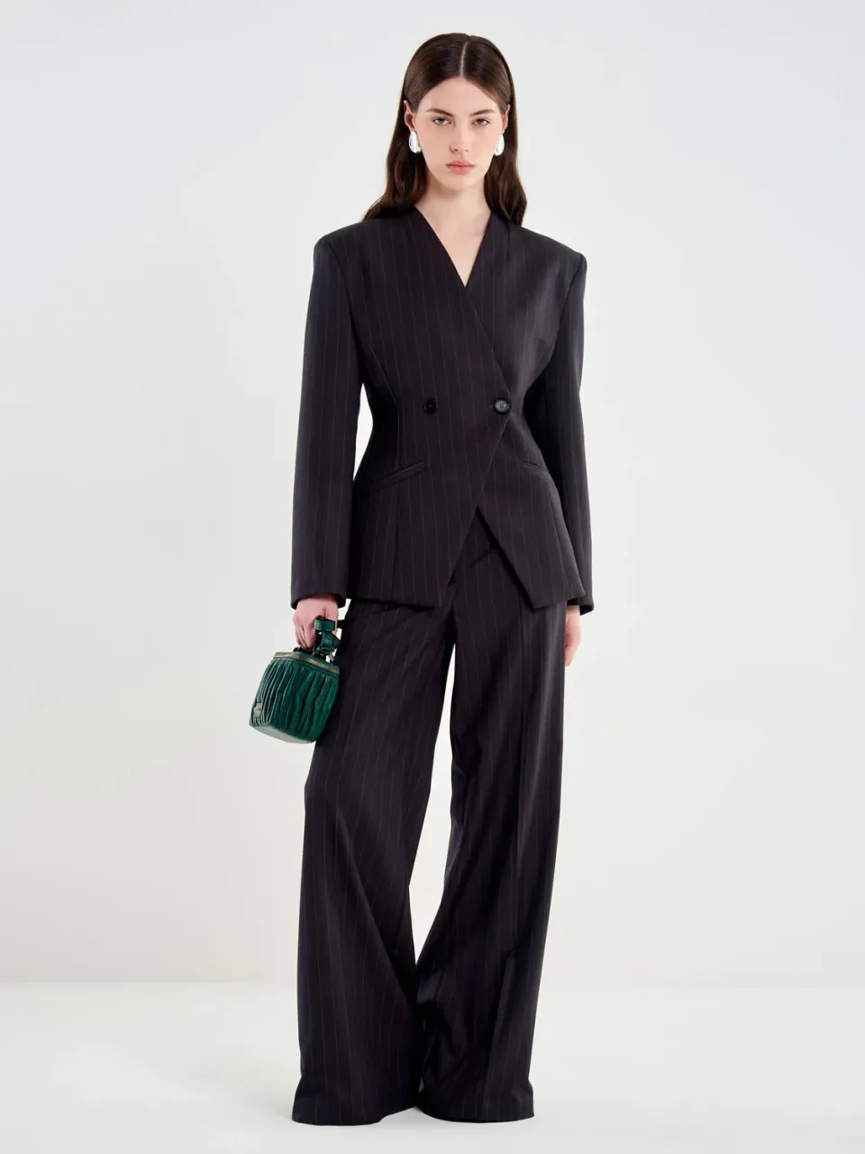 Vicolo Blazer Avvitato Doppiopetto grigio XS-M gessato