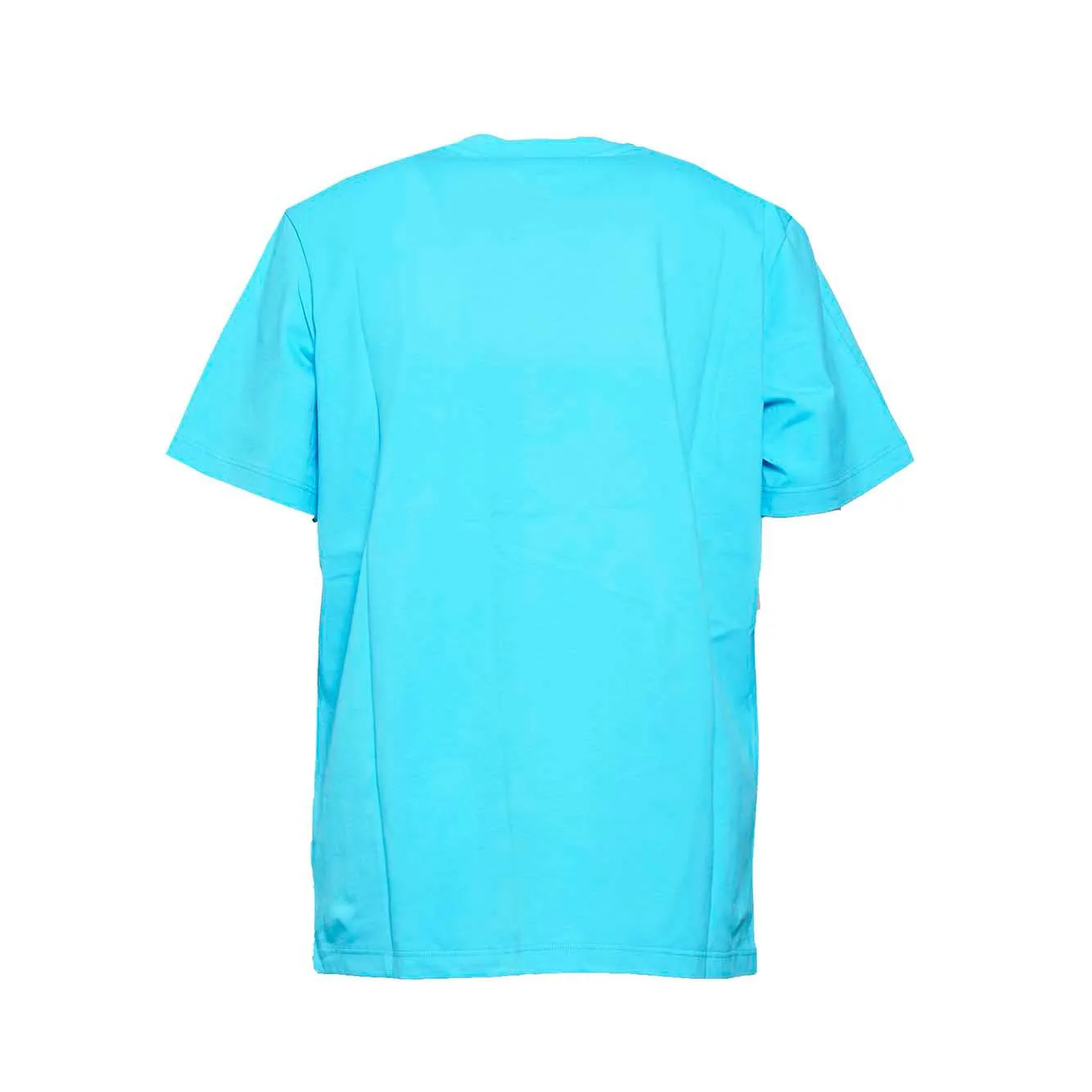 MSGM 3640MM118247002 t-shirt azzurra logo collo