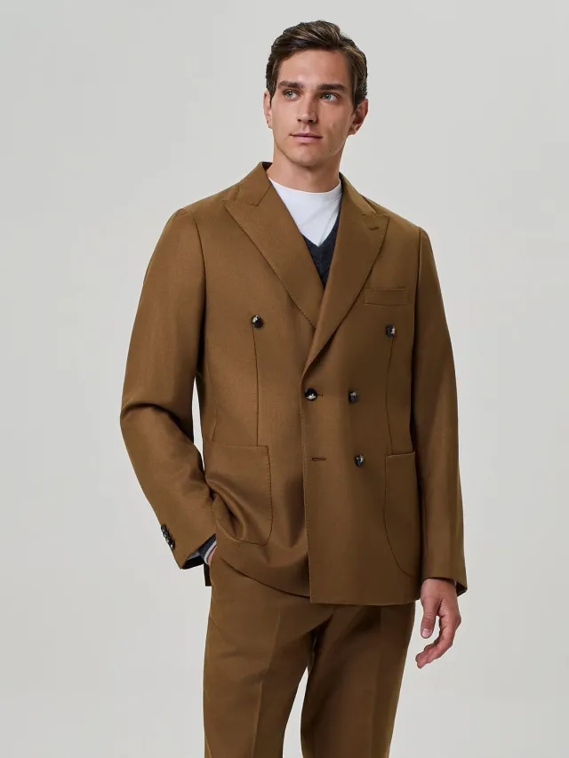 Paul Taylor giacca doppiopetto flanella rust
