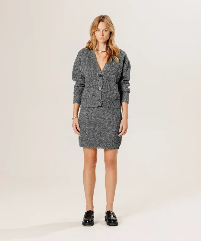 Rodier cardigan oversize lana cashmere grigio