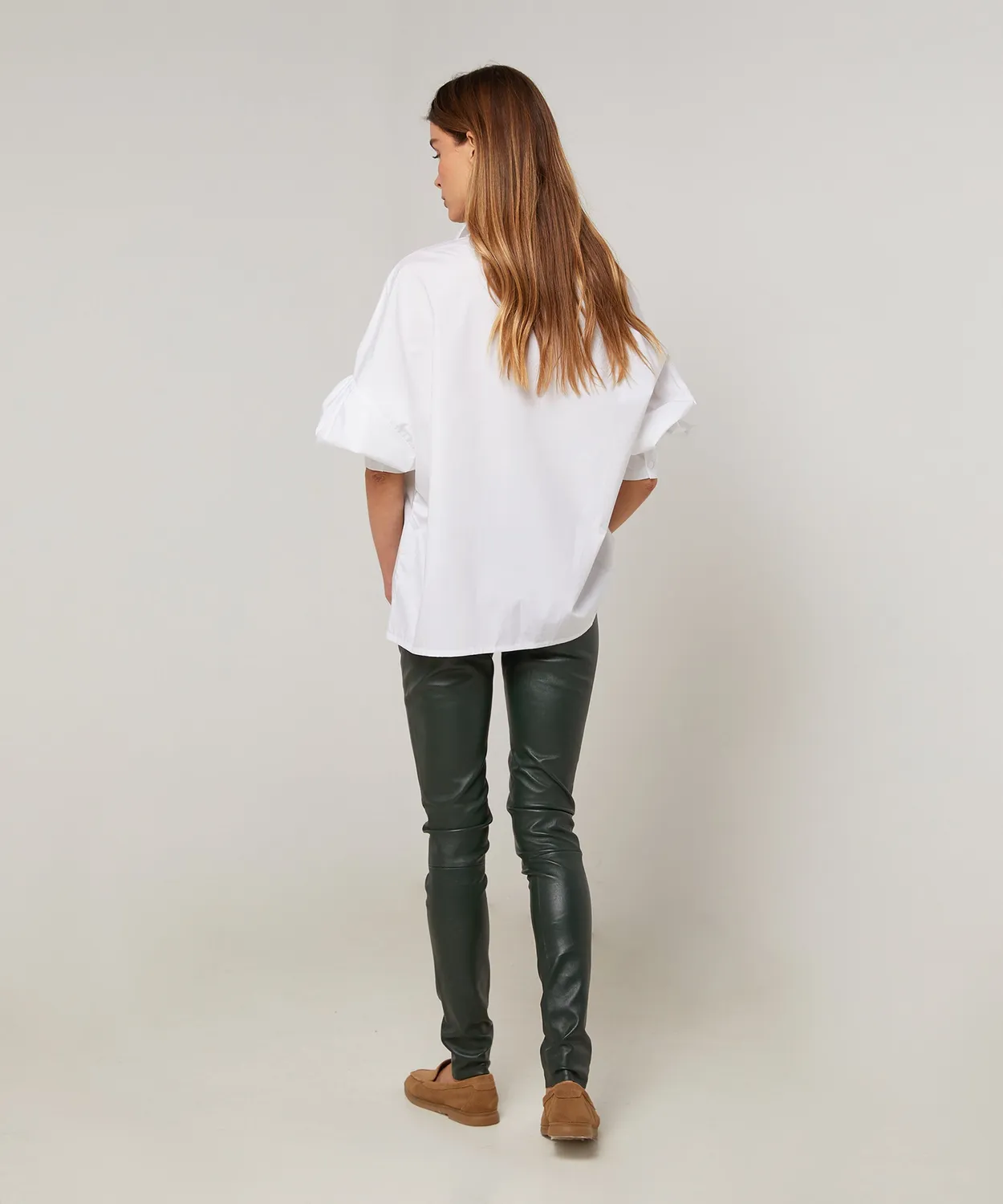 Rodier Leggings Pelle Agnello Verde Pino Elasticizzato