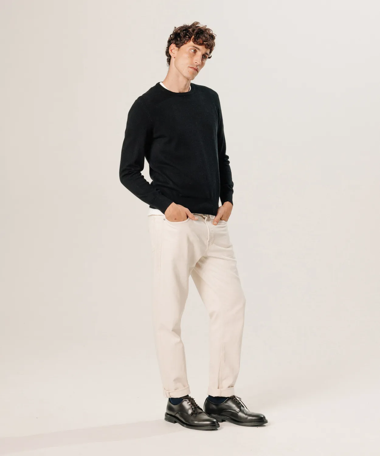 Rodier maglione girocollo cashmere uomo nero