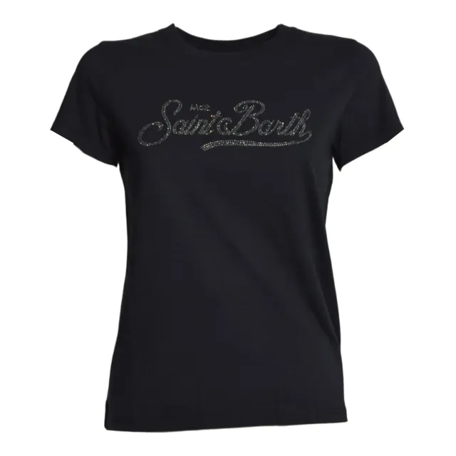 MC2 Saint Barth Elly t-shirt nera bambina strass