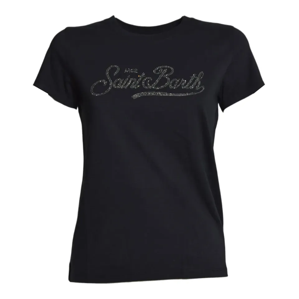 MC2 Saint Barth Elly t-shirt nera bambina strass