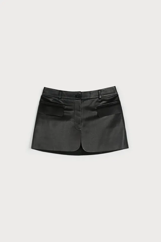 Ports 1961 PW225XLX02 minigonna pelle nera 36 zip