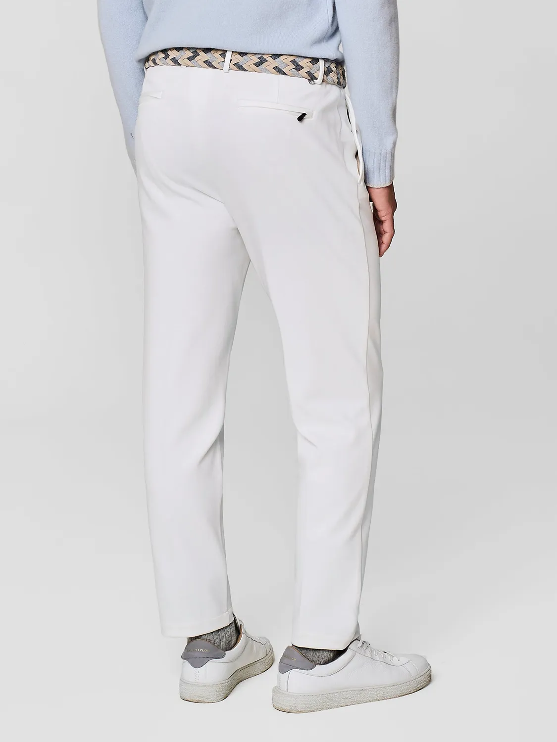 Paul Taylor pantalone jersey cavallery stretch bianco
