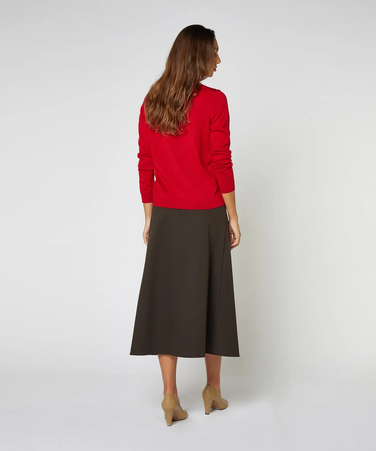 Rodier Maglione Dolcevita Lana Merino Rosso Invernale
