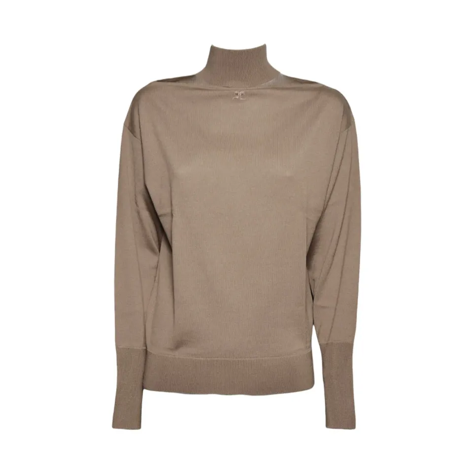 Courrèges maglione bronzo merino donna cut out