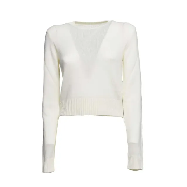 Jil Sander J40GP0176J14772107 maglia panna donna