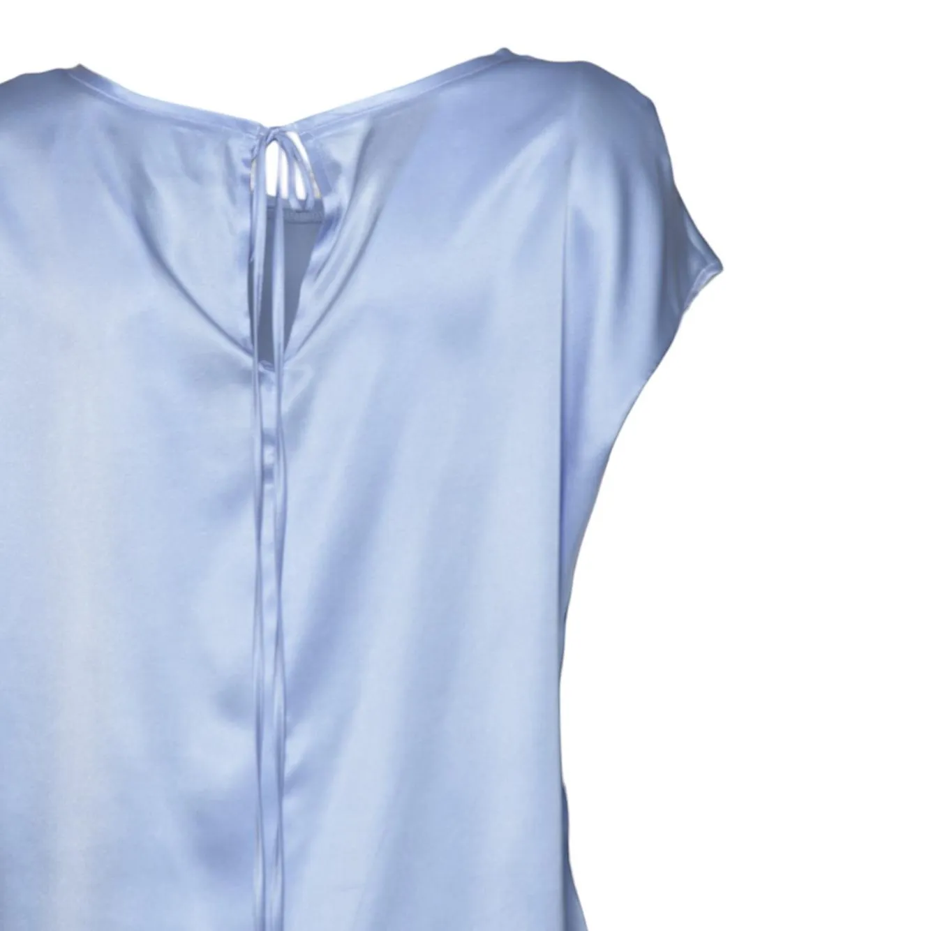 Solotre M1D0127 top raso azzurro seta scollo schiena