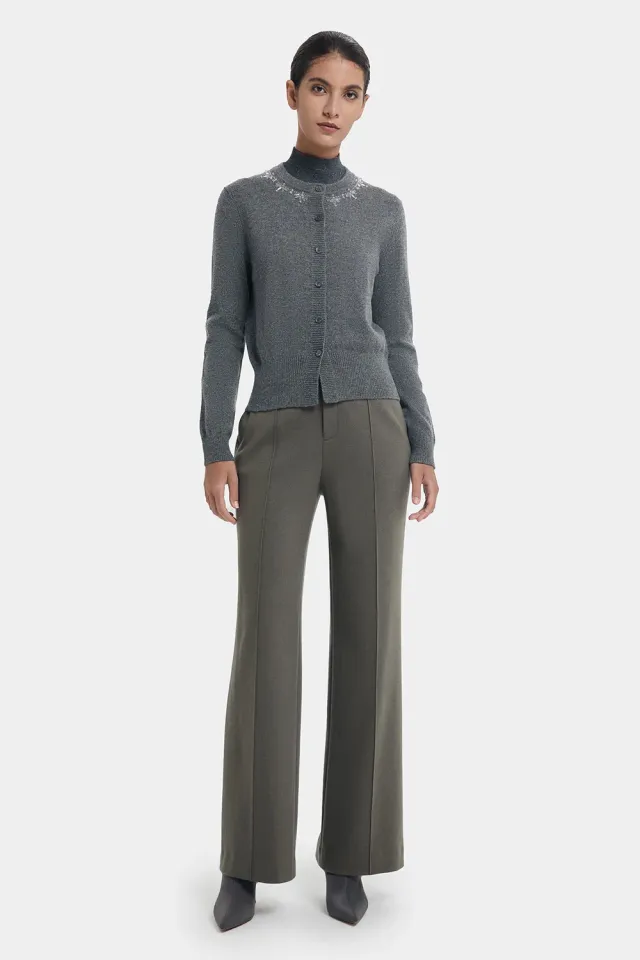 PORTS Crystal Snowflake cardigan grigio cashmere