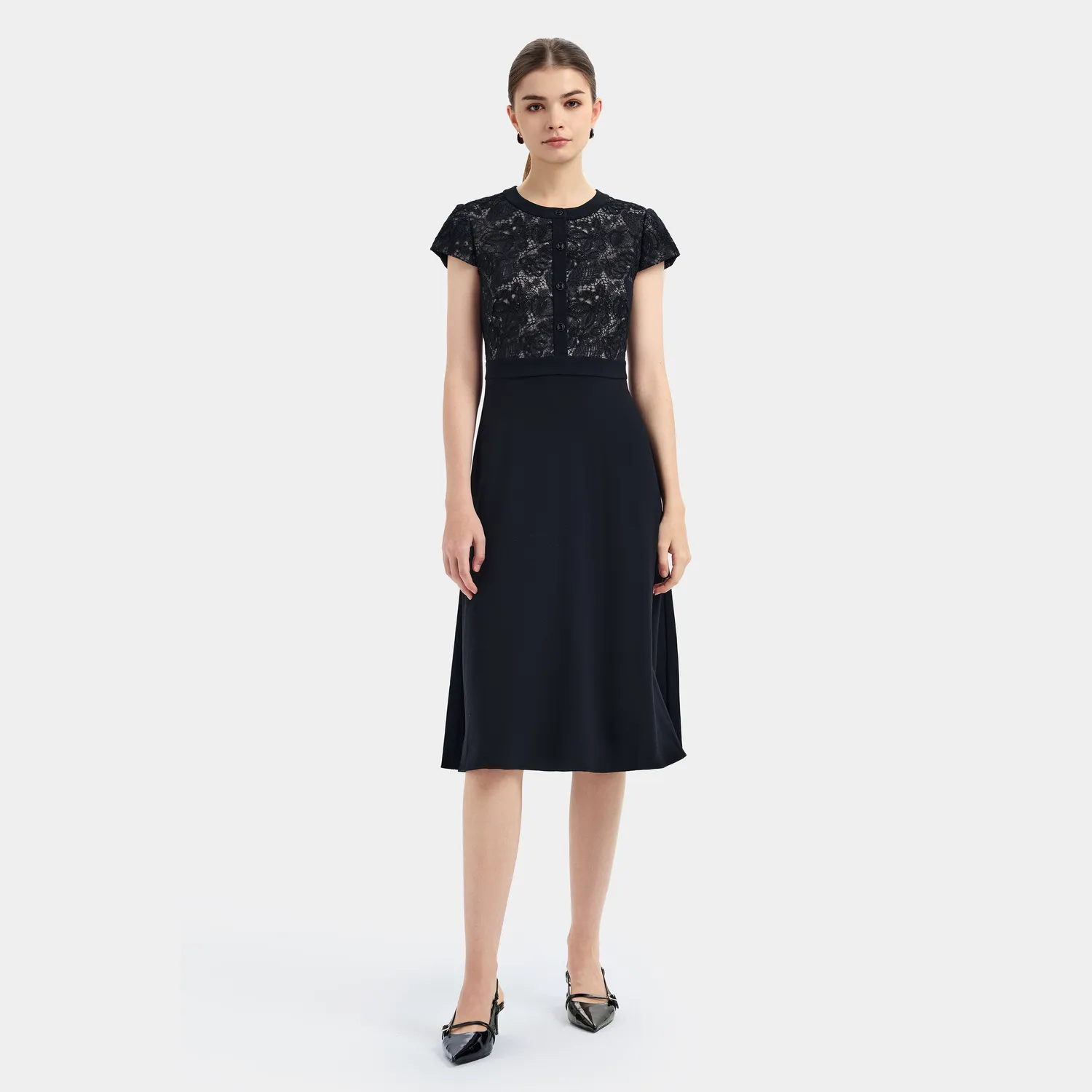 PORTS LQ8D170VLQ004 abito pizzo tulle nero