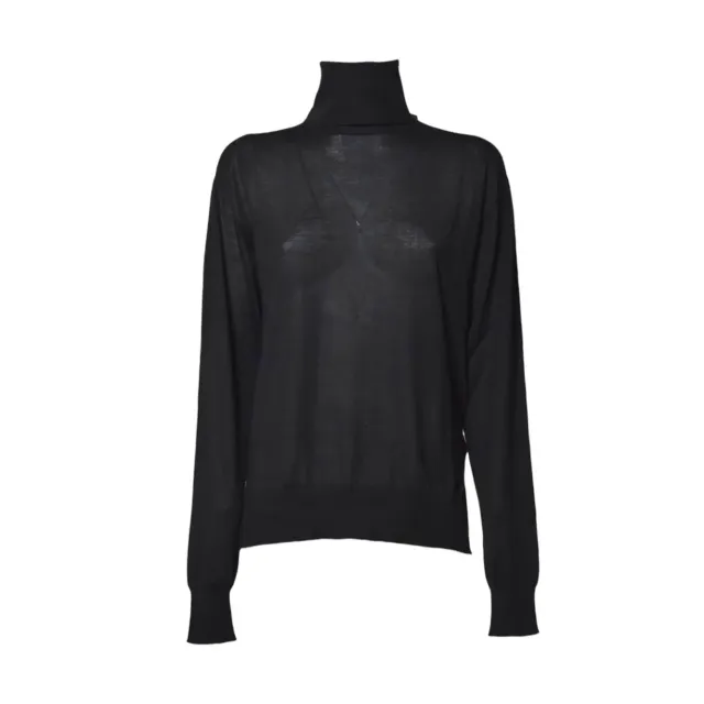 Jil Sander J01GP0002J14501 dolcevita maglione nero 36