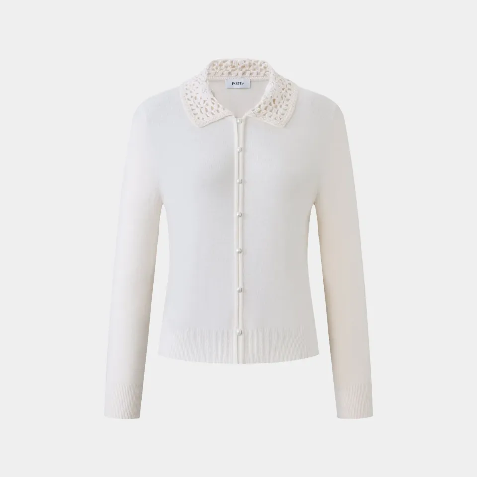 PORTS Cream Polo maglia polo crema scollo polo