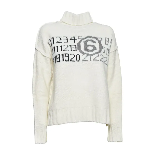 MM6 M61048MM08VM6101 cardigan panna lana ragazzo
