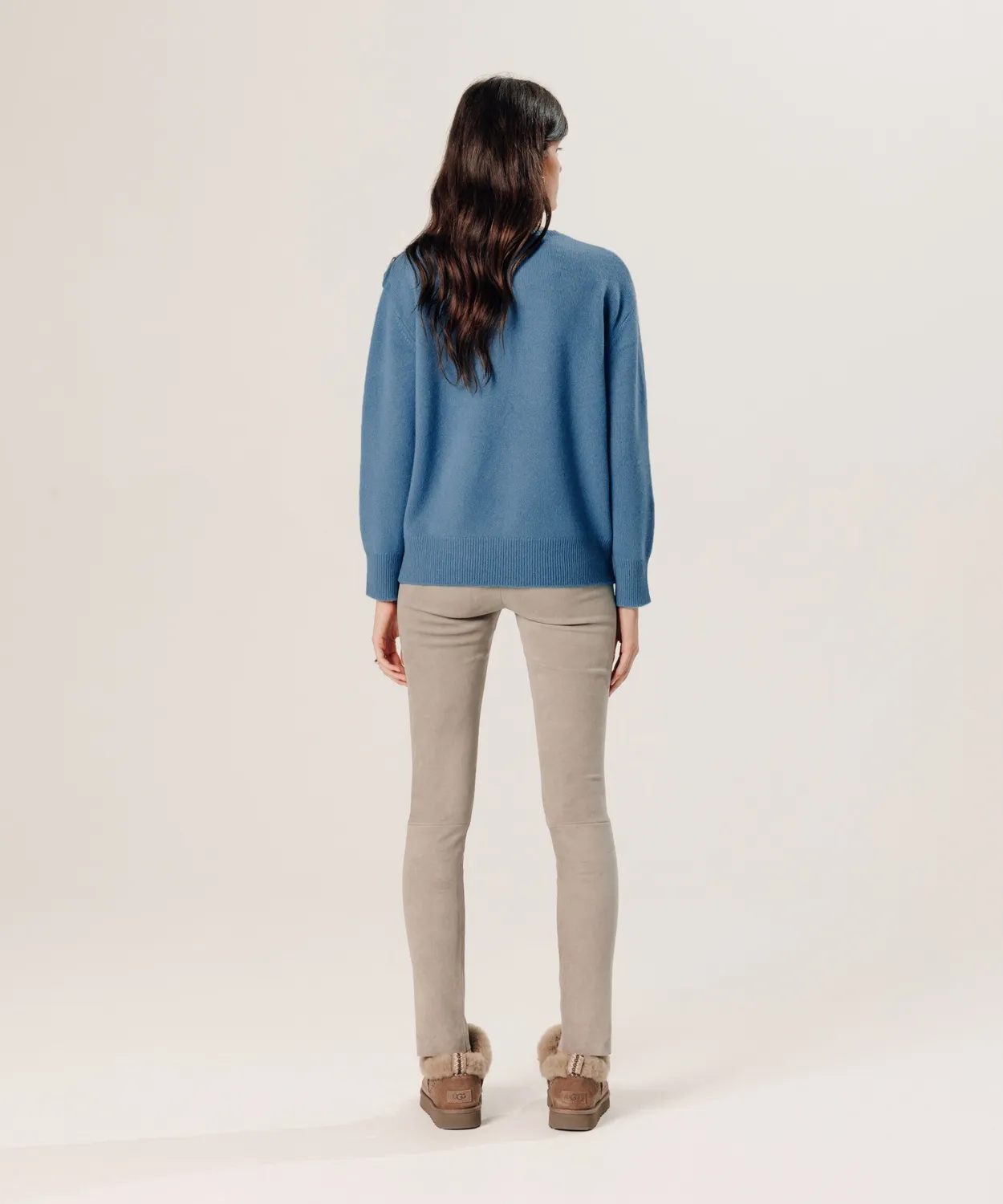 Rodier Maglione oversize cashmere azzurro 100% cashmere