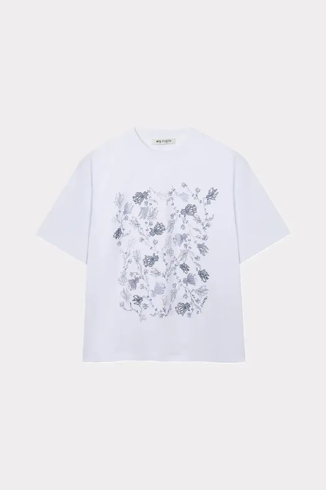 Ports 1961 PW126KKX08 t-shirt floreale bianca
