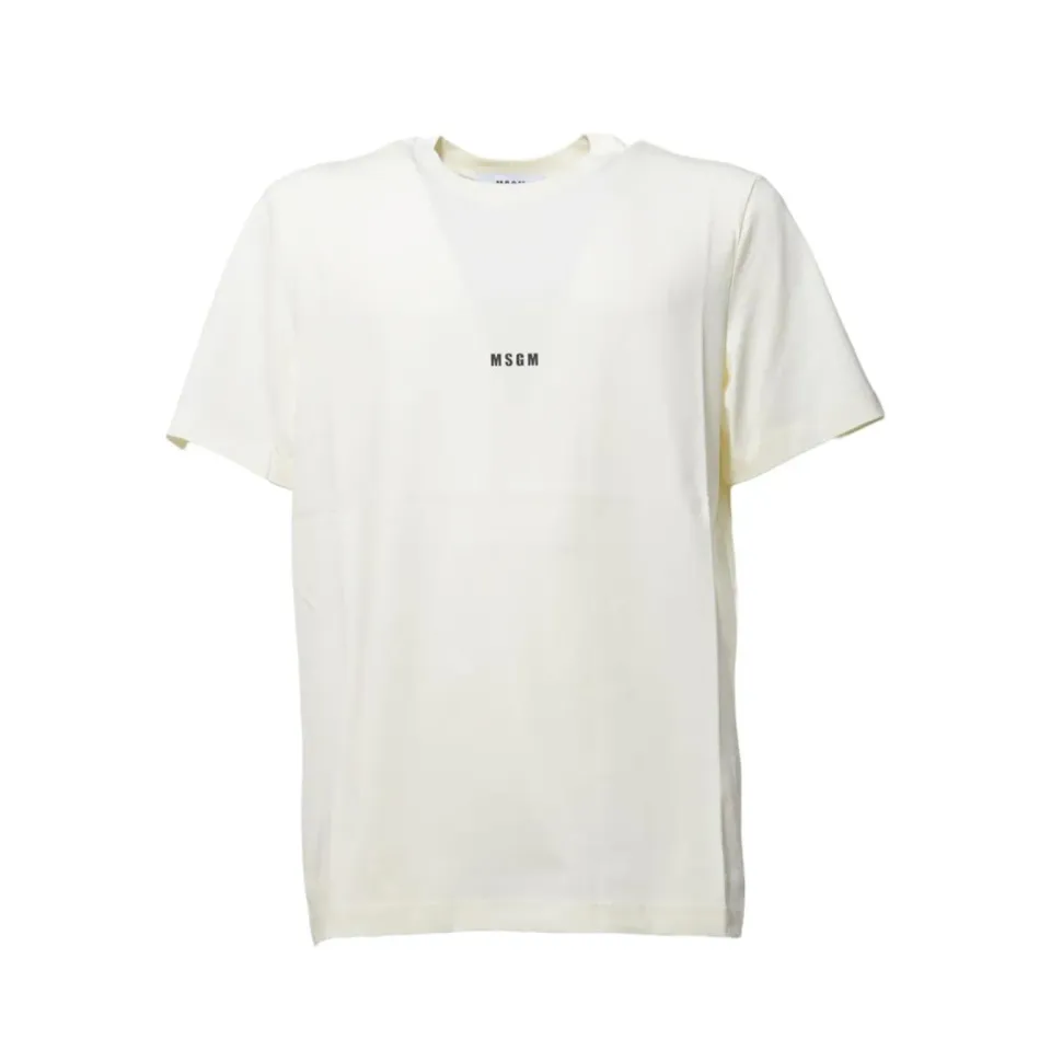 MSGM 2000MM500200002 T-shirt panna in cotone L