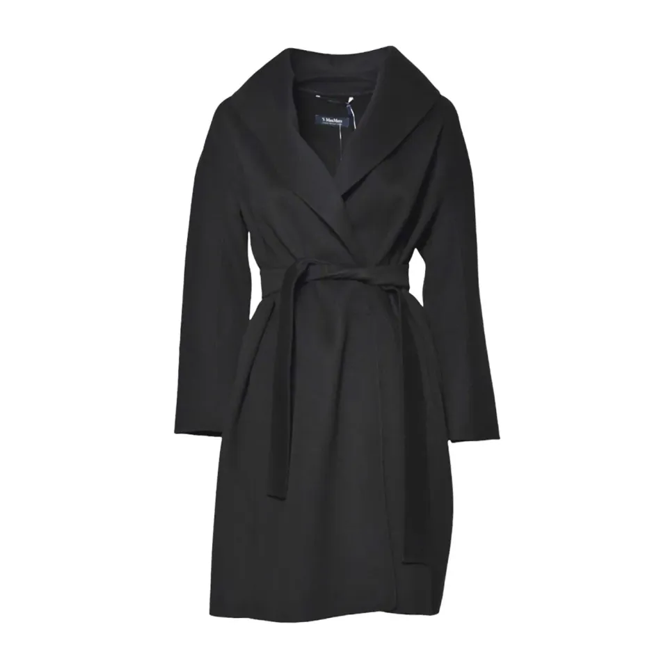 S Max Mara Messi cappotto lana vergine nero