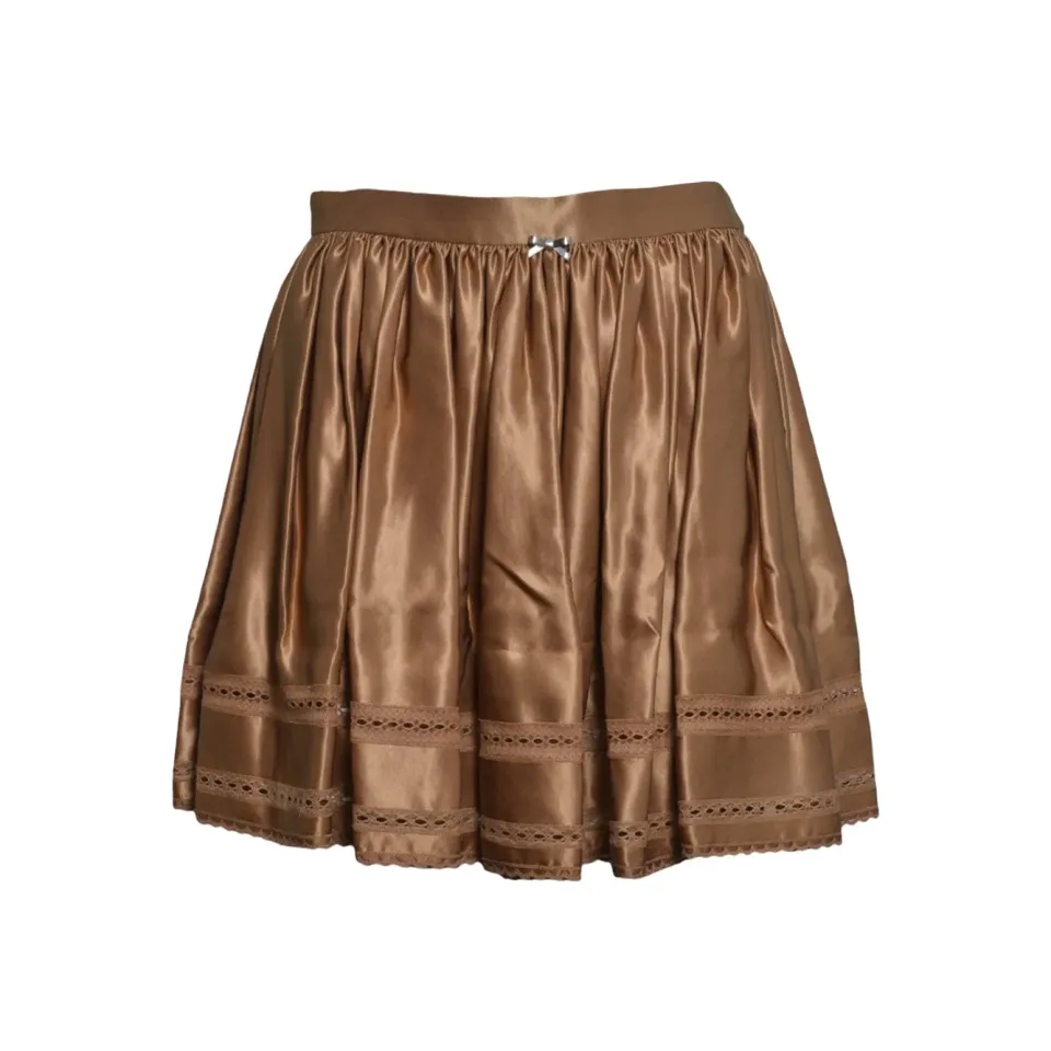 Rabanne 26ACJU223VI0625 gonna bronzo seta