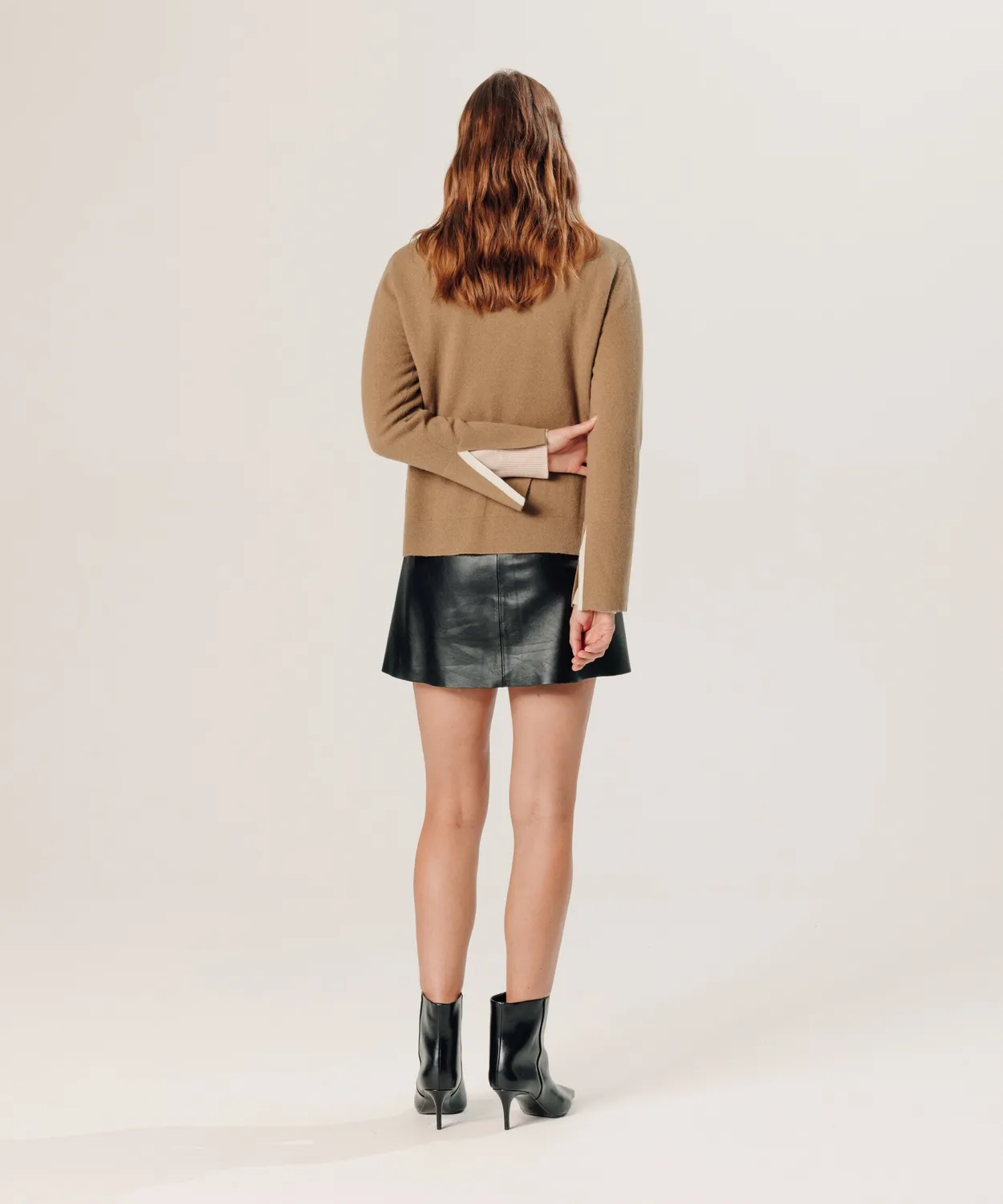 Rodier maglione cashmere V cammello donna