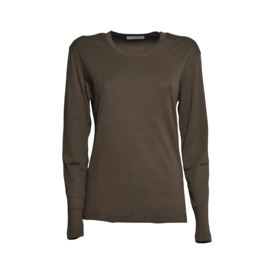 Lemaire TS0003LJ1016 maglia marrone costine